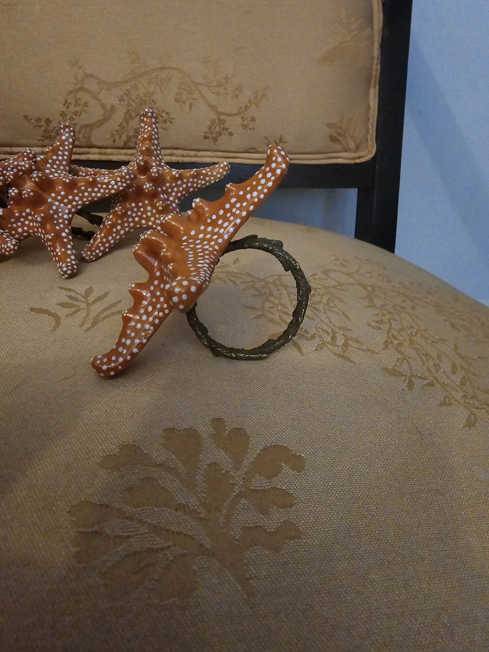 Orange Starfish Napkin Rings - Set of 4